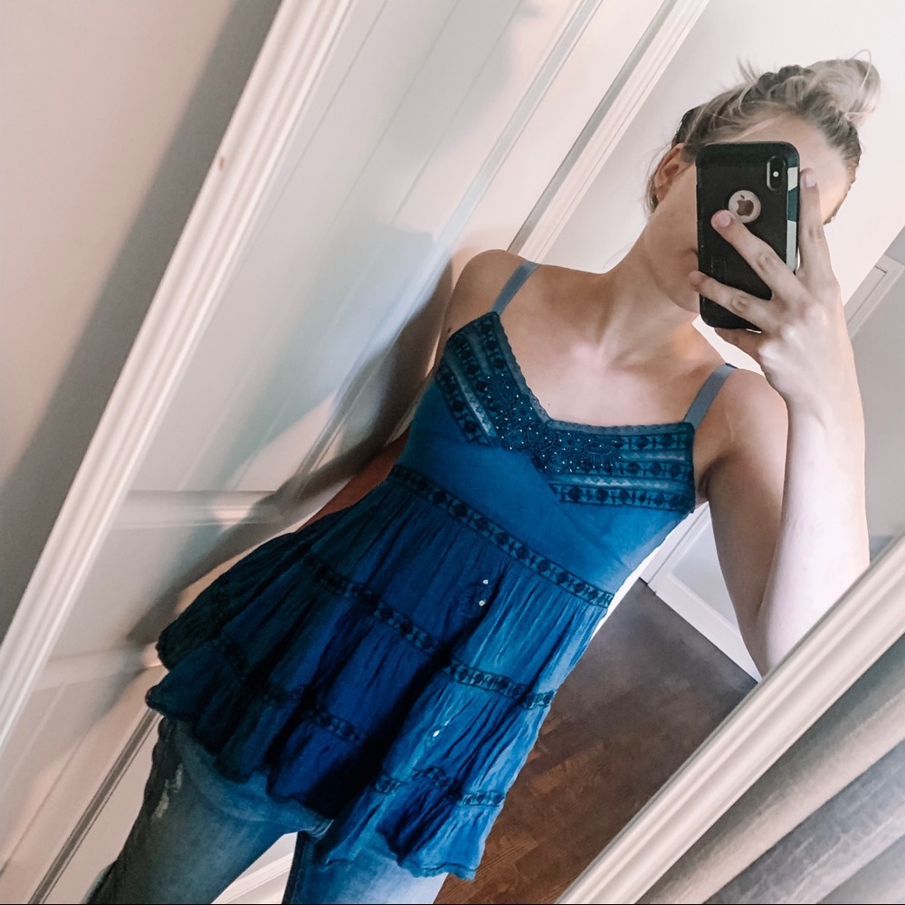 Free People Teal Tank - S